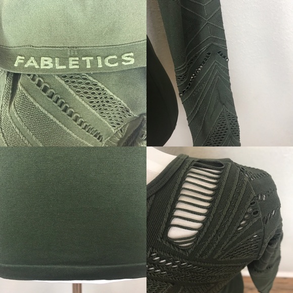Fabletics green Isabella laser cut seamless top - Picture 5 of 8